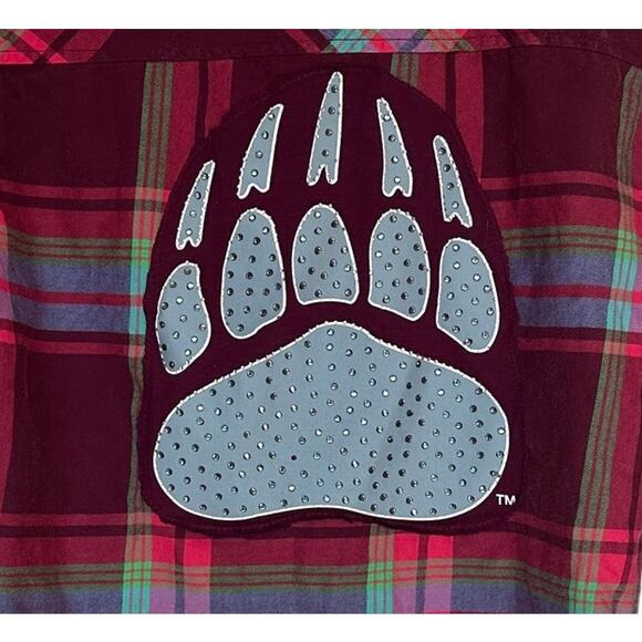 UM Griz Flannel Button Down Shirt Kids MEDIUM University of Montana Football - Picture 2 of 6